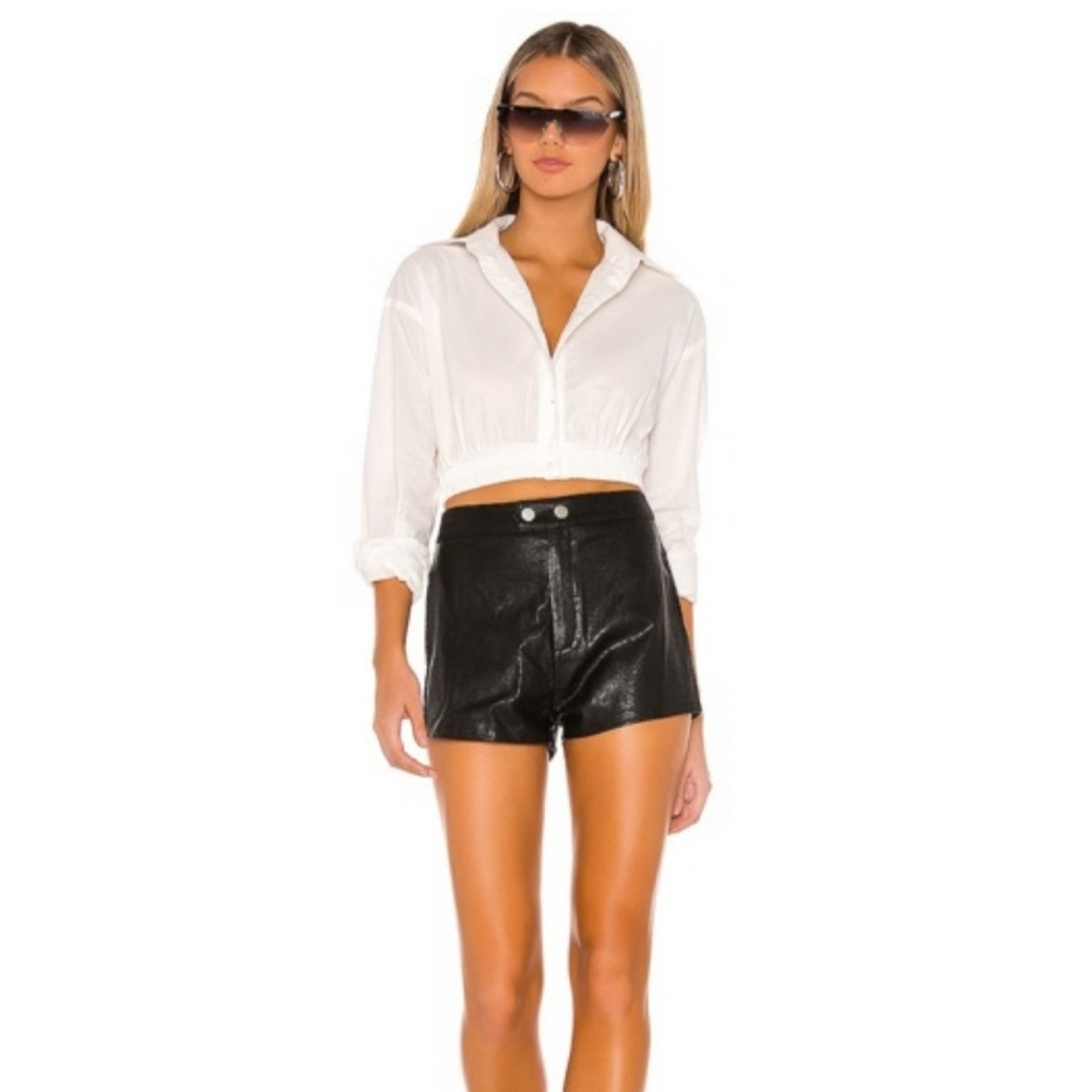 Superdown Black High Waist Faux Leather Shorts Sz M Indie Sleeze Women's Shawn